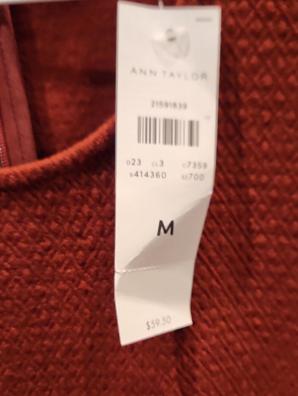 NWT Ann Taylor Textured Sleeveless Peplum Top in Burnt Orange - Picture 4 of 8